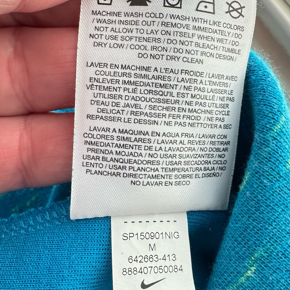 Nike Bright Blue Pullover Hoodie with White Accents - Picture 9 of 10
